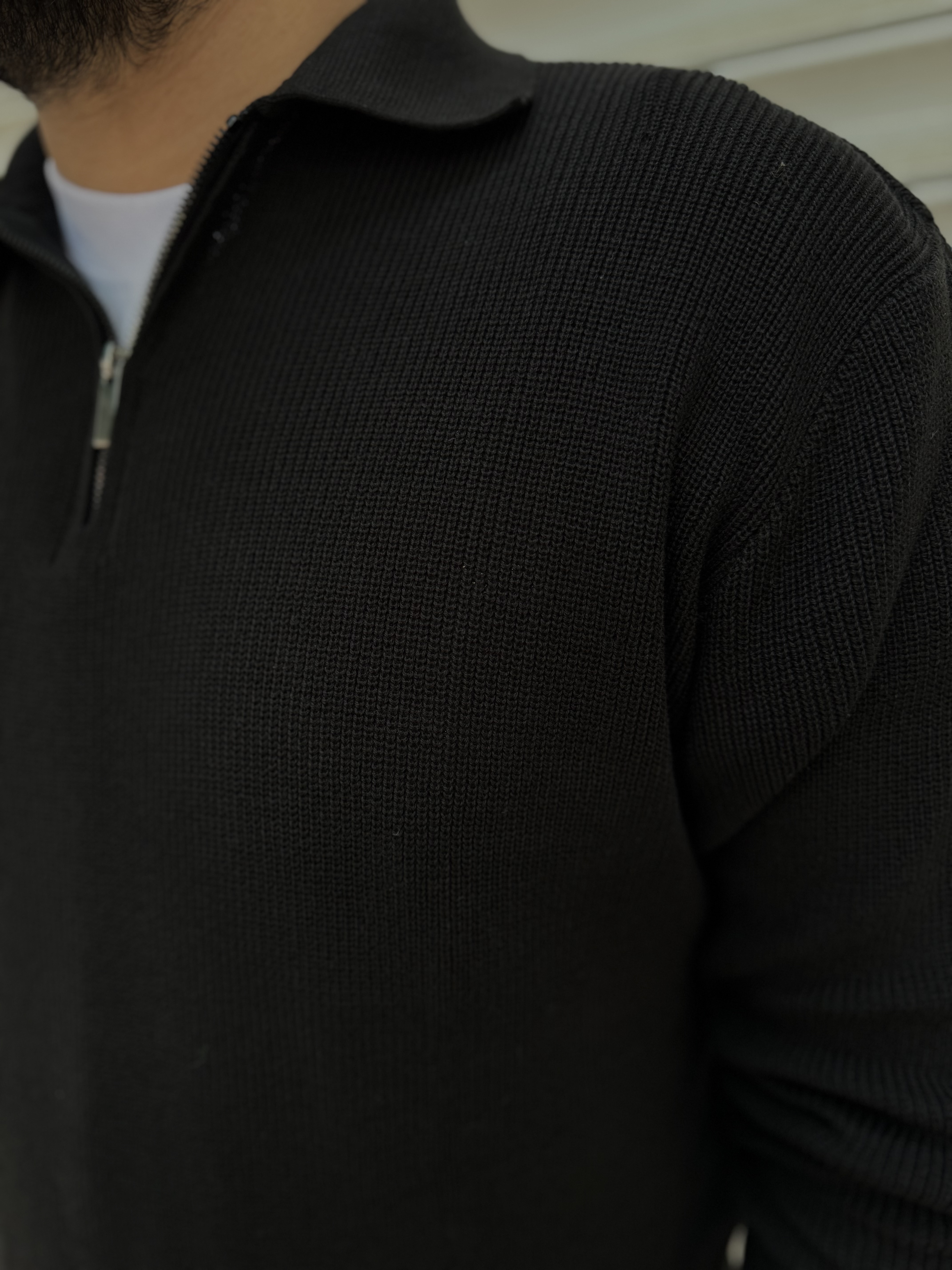 YAKA FERMUARLI TRİKO KAZAK